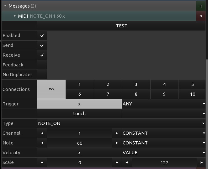Desired button options